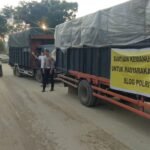 Satlantas Polres Langkat Kawal Bantuan Kemanusiaan untuk Aceh