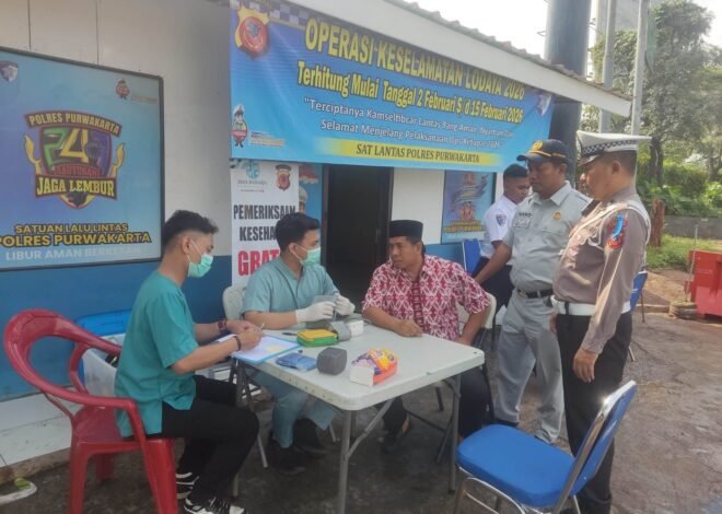 Tingkatkan Keselamatan Jalan, Tim Gabungan Gelar Ramp Check dan Layanan Kesehatan Gratis bagi Pengemudi di Cikopo Purwakarta