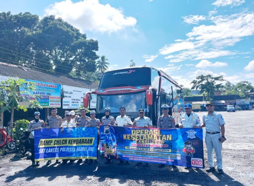 Dukung Operasi Keselamatan Candi 2026, Jasa Raharja Magelang Gelar Ramp Check dan Cek Kesehatan di Terminal Muntilan