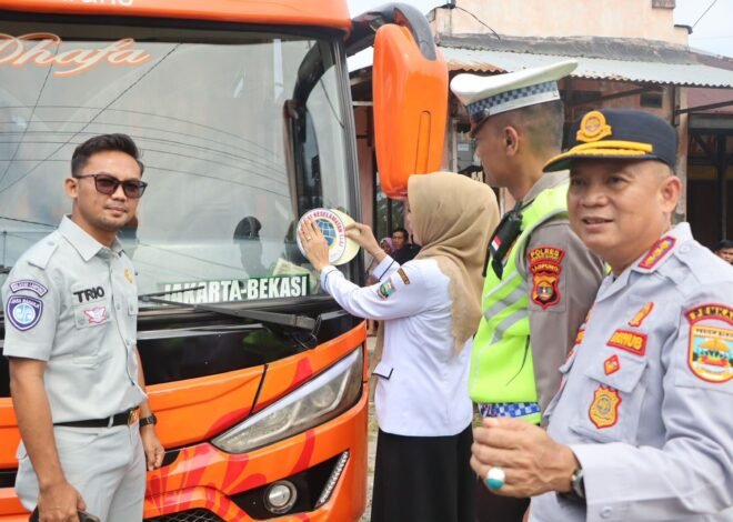 Ramp Check Armada Bus Lebaran 2026, Jasa Raharja bersama Dishub dan Satlantas Polres Pesisir Barat Pastikan Kelaikan Kendaraan