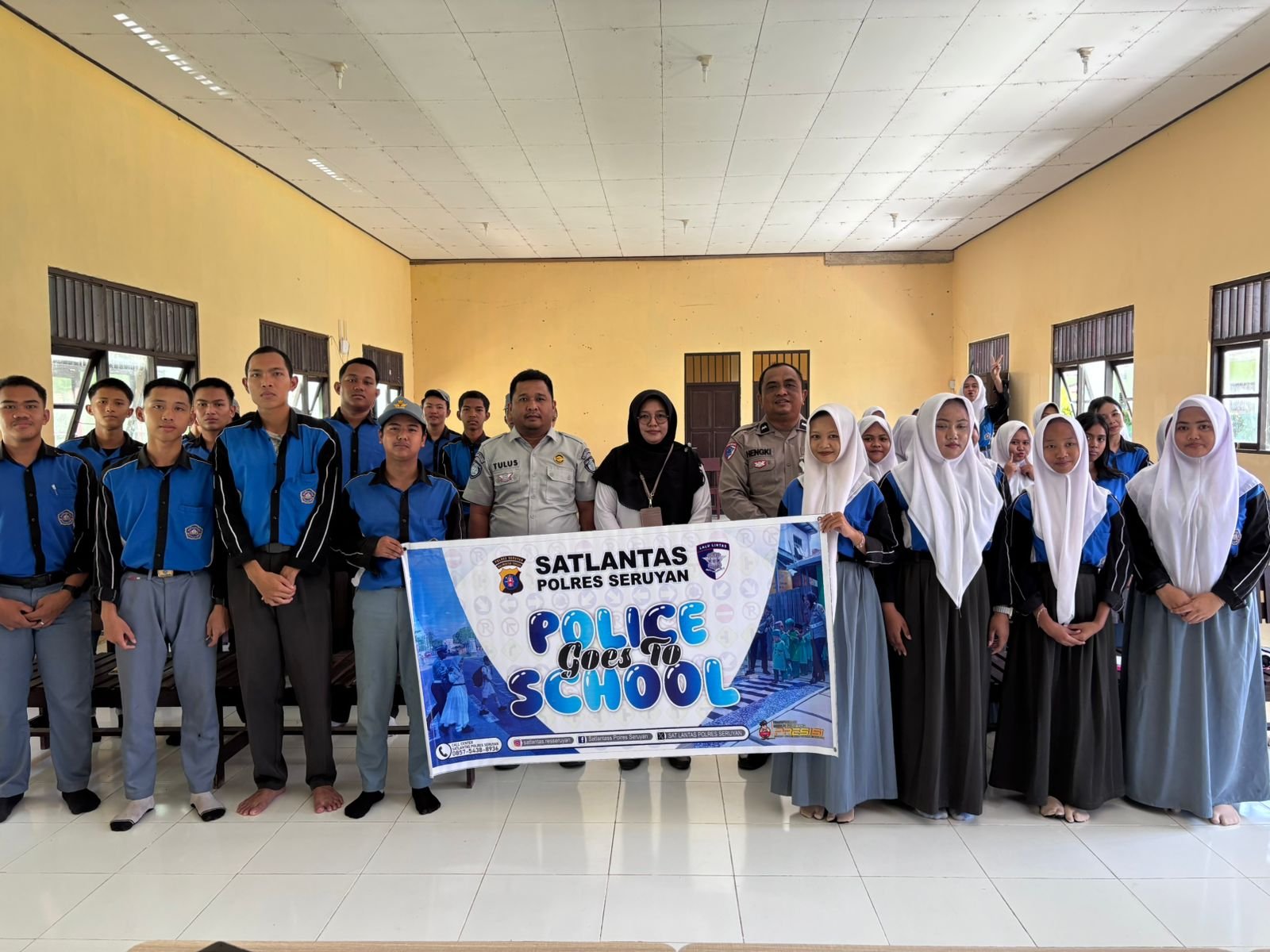 Tanamkan Budaya Tertib Berlalu Lintas Sejak Dini, Jasa Raharja Kalteng dan Polres Seruyan Gelar Police Goes To School di SMKN 1 Kuala Pembuang