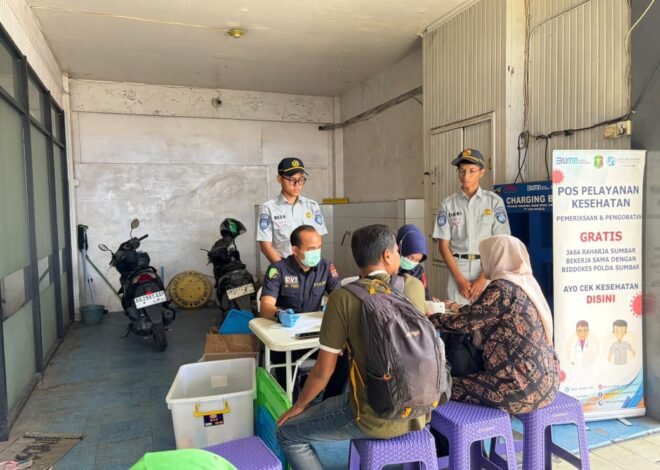 Jasa Raharja Sumbar Gelar Pelayanan Kesehatan Gratis bagi Penumpang di PO NPM Padang